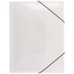 Chemise à élastique 3 rabats plastique personnalisable Viquel - Essentiel Recycle - 24 x 32 cm dos 1,5 cm blanche