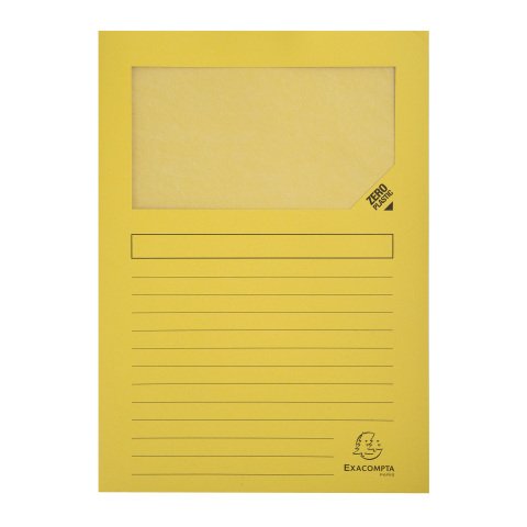 Subcarpetas recicladas con ventanilla ZERO plastic A4 130 g Exacompta - Paquete de 100 amarillo