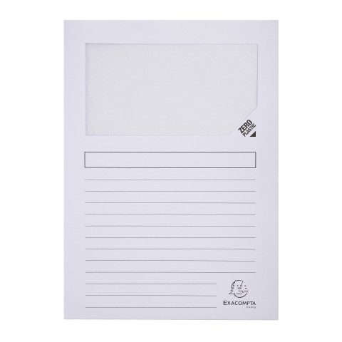 Subcarpetas recicladas con ventanilla ZERO plastic A4 130 g Exacompta - Paquete de 100 blanco