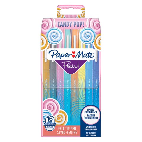 Rotuladores Papermate Flair Candy POP punta media - Bolsa de 16 colores surtidos