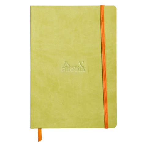 Libreta blanda Rhodiarama rayada - 14,8 x 21 cm - 160 páginas anís