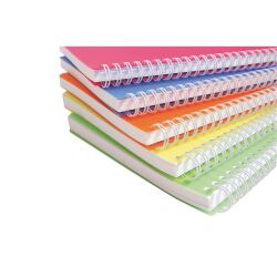 Cahier spirales Clairefontaine Linicolor - A4 21 x 29,7 cm - grands carreaux - 180 pages
