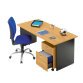 Start plus desk, alder tray, 160 cm, full feet black