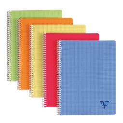 Linicolor notebook spiral bound polypropylene A4 100 pages checked 5 x 5