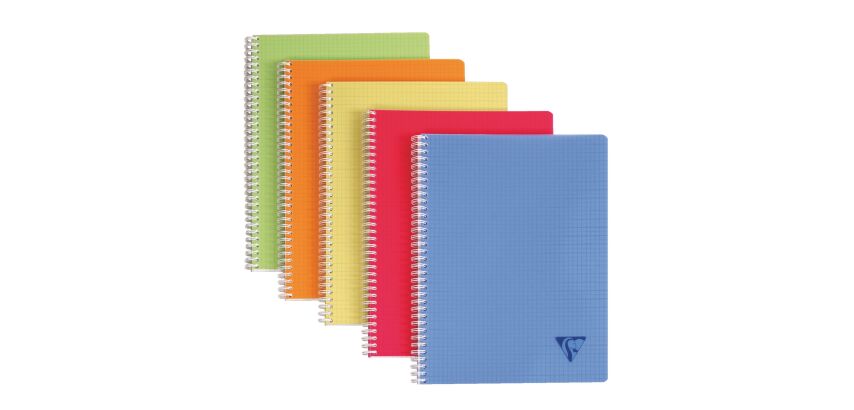 Cahier spirale Clairefontaine Linicolor A4 21 x 29,7 cm grands carreaux 100 pages