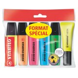 Pack of 5 highlighters Stabilo Boss assortment + 1 highlighter neon yellow for free