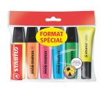 Pack de 5 surligneurs Stabilo Boss assortis + 1 surligneur Néon jaune offert