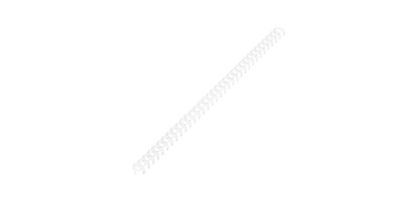 Baguette reliure métallique 34 anneaux 8 mm - Boîte de 100