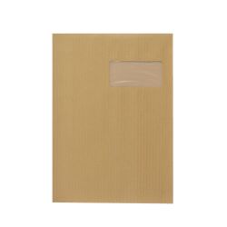 Envelopes kraft pinstripes brown 229 x 324 mm Bruneau 90 g with window 50 x 100 mm - box of 500