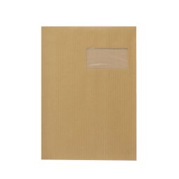 Envelopes kraft pinstripes brown 229 x 324 mm Bruneau 90 g with window 50 x 100 mm - box of 500