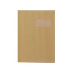 Pochette kraft milleraies brun 229 x 324 mm Bruneau 90 g avec fenêtre 50 x 100 mm - Boîte de 500