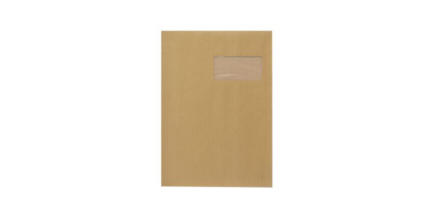 Bolsa kraft marrón 229 x 324 mm Bruneau 90 g con ventana 50 x 100 mm - Caja de 500