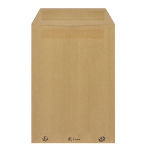 Pochette kraft milleraies brun 176 x 250 mm Bruneau 90 g sans fenêtre - Boîte de 500