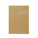 Envelopes kraft pinstripes brown 229 x 324 mm Bruneau 90 g with window 50 x 100 mm - box of 250