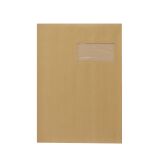 Envelopes kraft pinstripes brown 229 x 324 mm Bruneau 90 g with window 50 x 100 mm - box of 250