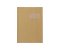 Bolsa kraft marrón 229 x 324 mm Bruneau 90 g con ventana 50 x 100 mm - Caja de 250