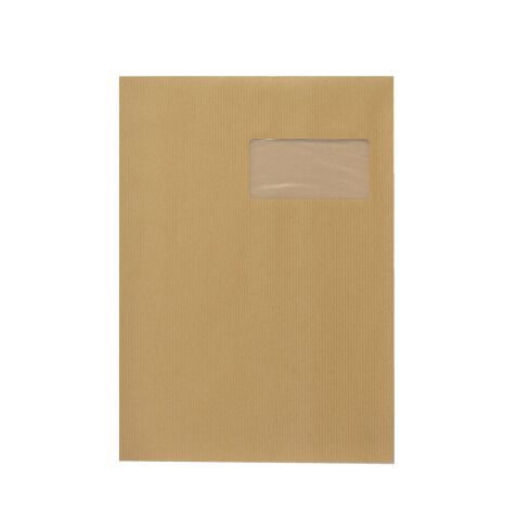 Bruneau - Pochette kraft milleraies brun 229 x 324 mm 90 g avec fenêtre 50 x 100 mm - Boîte de 250
