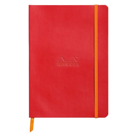 Libreta blanda Rhodiarama rayada - 14,8 x 21 cm - 160 páginas rojo