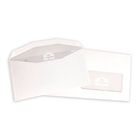 Sobre para plegado automático 115 x 225 mm La Couronne 80 g con ventana 45 x 100 mm blanco - Caja de 1000