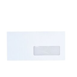 Enveloppe 110 x 220 mm La Couronne 80 g avec fenêtre 35 x 100 mm blanche - Boîte de 500