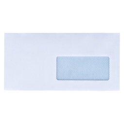 Envelope 110 x 220 mm La Couronne 80 g with window 45 x 100 mm white - Box of 500