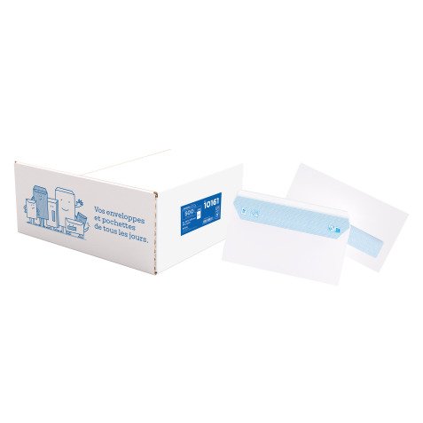 Sobre 110 x 220 mm 80 g La Couronne con ventana 45 x 100 mm blanco - Caja de 500