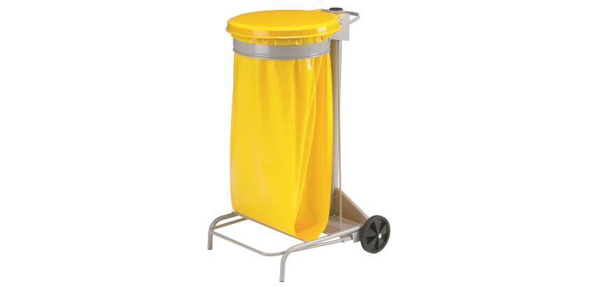 Support de sacs poubelles roulant  à pédale 110 Litres Collecroule Rossignol