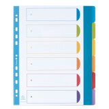 Herbeschrijfbare A4+ tabbladen in gekleurd mat polypropyleen Exacompta - 6 tabs