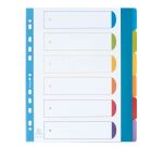 Intercalaire A4+ polypropylène coloré opaque Exacompta 6 onglets neutres réinscriptibles multicolores - 1 jeu