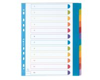 Rewritable A4+ dividers in coloured opaque polypropylene Exacompta - 12 divisions