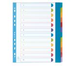 Intercalaires A4+ polypropylène coloré opaque Exacompta 12 onglets neutres - 1 jeu