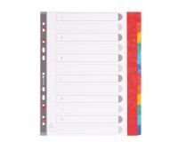 Exacompta Dividers 2612E A4+ Blank/colour 12 tabs 11 holes manila cardboard blank