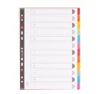 Intercalaire A4 carte lustrée colorée Exacompta 12 onglets neutres multicolores - 1 jeu