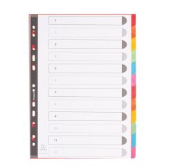 Coloured A4 dividers in glossy cardboard Exacompta - 12 divisions
