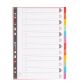 Intercalaire A4 carte lustrée colorée Exacompta 12 onglets neutres multicolores - 1 jeu