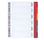 Intercalaire A4+ carte lustrée colorée Exacompta 6 onglets neutres multicolores - 1 jeu
