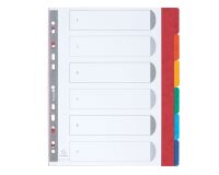 Exacompta Dividers 2606E A4+ White 6 tabs 11 holes manila cardboard blank