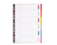 Intercalaire A4 carte lustrée colorée Exacompta 6 onglets neutres multicolores - 1 jeu