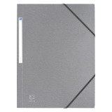 Chemise à élastique 3 rabats carte Eurofolio OXFORD 24,5 x 32 cm dos 2 cm grise