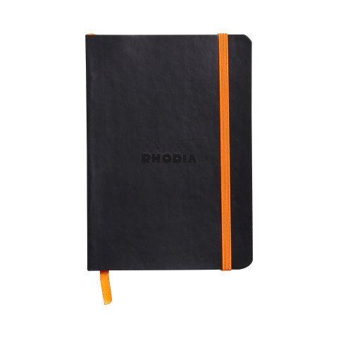 Cuaderno de tapa blanda rayado Rhodiarama - 10,5 x 14,8 cm negro