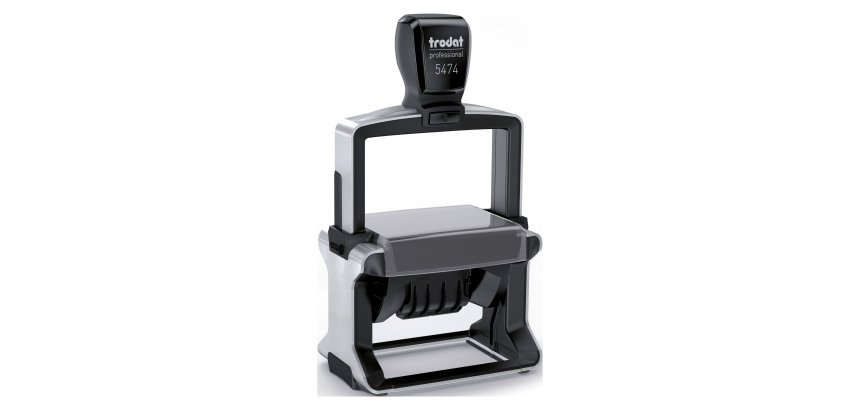 Tampon dateur personnalisable Professional Line 5474 Trodat empreinte bicolore - 6 lignes + date