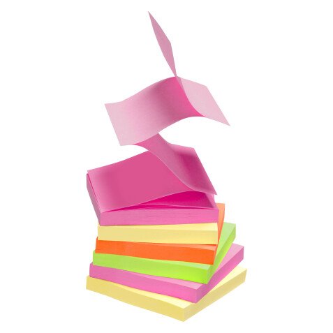 Z-notes repositionnables couleurs Fun Bruneau 75 x 75 mm - 1 bloc de 100 feuilles