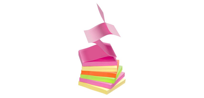 Z-notes repositionnables couleurs Fun Bruneau 75 x 75 mm - 1 bloc de 100 feuilles en 1 couleur