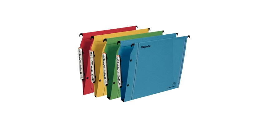 Dossier suspendu kraft pression Esselte fond 1,5 cm pour armoire - couleurs assorties