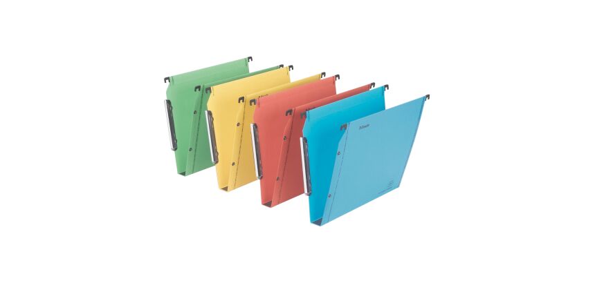 Dossier suspendu kraft pression Esselte fond 3 cm pour armoire - couleurs assorties