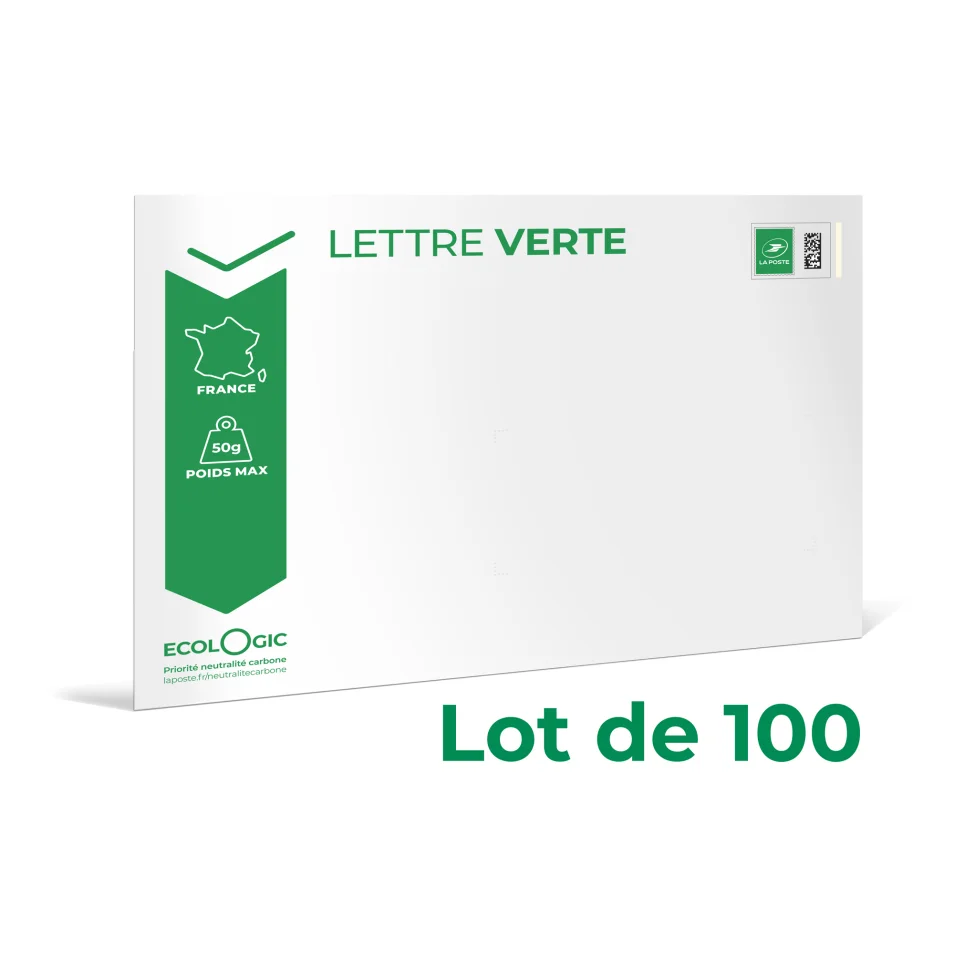 Enveloppe Prêt à Poster Lettre Verte 50 g 162 x 229 mm (C5) – Boîte de 100  sur