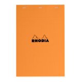 Writing block Rhodia orange stapled 80 sheets 5 x 5 n°18 size 21 x 29.7 cm