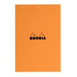 Writing block Rhodia orange stapled 80 sheets 5 x 5 n°18 size 21 x 29.7 cm