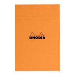 Bloc de bureau Rhodia 21 x 29,7 agrafé orange n°18 - 5 x 5 - 80 feuilles