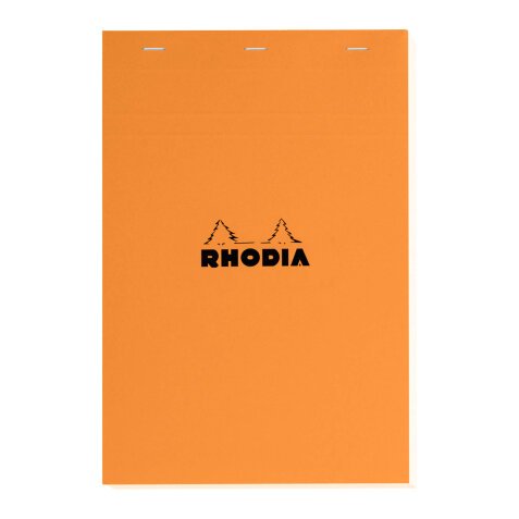 Bloc de bureau Rhodia 21 x 29,7 cm agrafé orange n°18 - quadrillé 5 x 5 - 80 pages